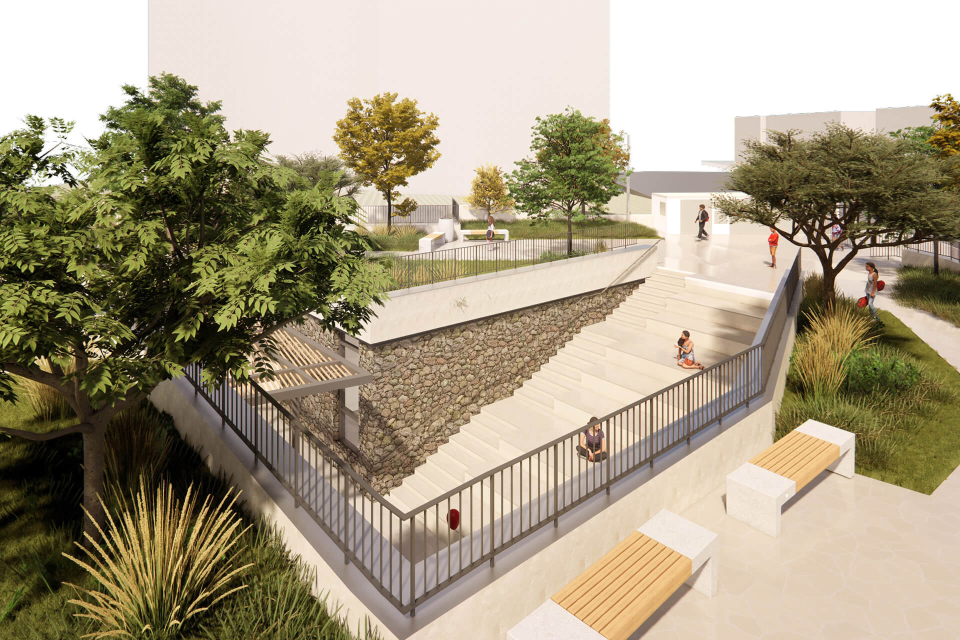 על הגג ומדרגות ישיבה - ערד