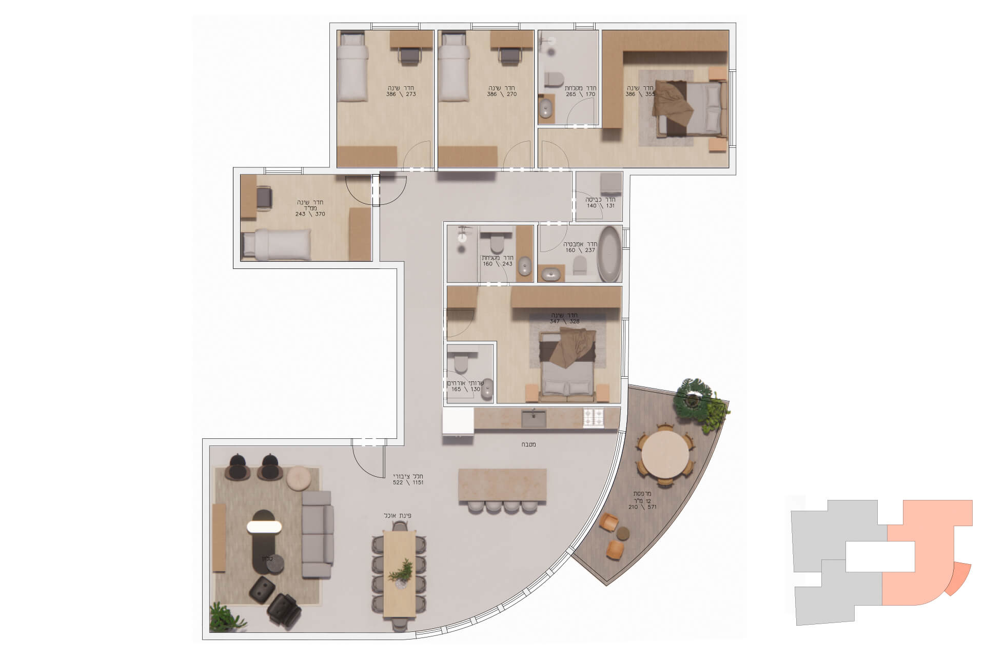 ברנר ירושלים דירה לדוגמא 164 מ"ר